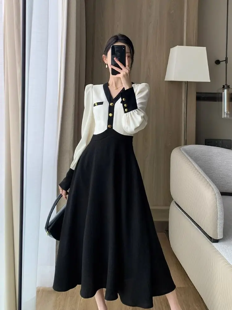 

Women`s Dresses Harajuku French Style Skirt Oversized Woman Clothes Pullover Sweatshirt Plus Size Retro Y2k Ladies Long Dresses