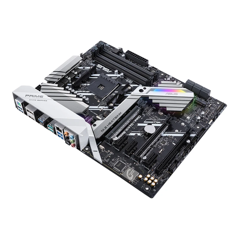 Placa-mãe PRO com chip AMD X470, soquete AM4, Ryzen, 7ª geração, série A, 4 x DDR4, PCI-E 3.0, 2 x M.2, ATX