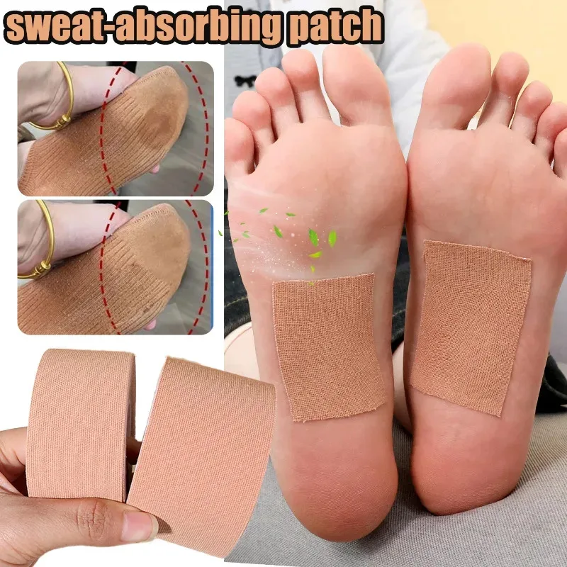 10m Sweat Proof Foot Stickers Invisible Breathable Non Slip Absorbent Soles Moisture Wicking Light Comfortable Seamless Dry Care