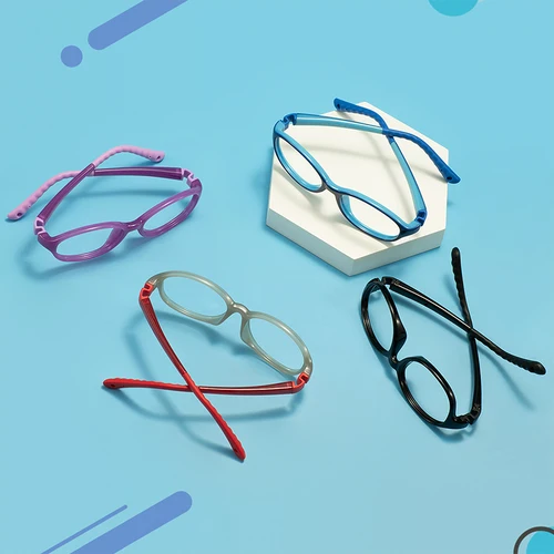 Montura de gafas Flexible TR90 para niños, gafas ovaladas coloridas y duraderas y ligeras para niños y niñas, lentes graduadas ópticas
