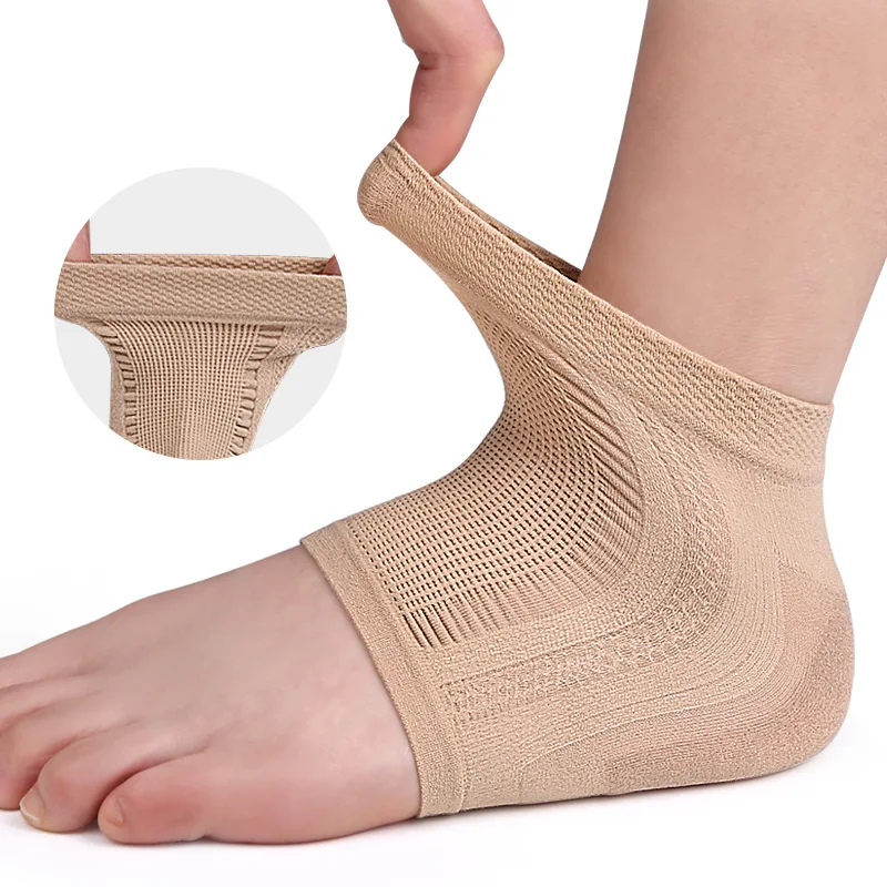 1 Pair Mesh Gel Heel Socks Foot Protector Soft Anti Abrasion Anti Drying Half Heel Cover Foot Care Tools view 2