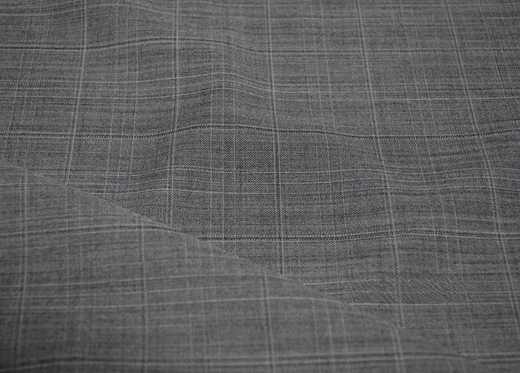 

Высококачественная ткань из чистой шерсти, серая, в клетку, для костюмов и брюк, с геометрическим узором, цветная, тканая, для одежды 800431