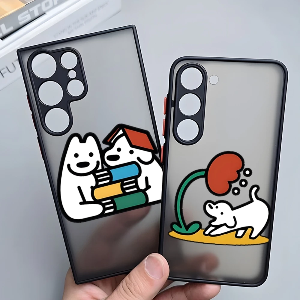 Funda de teléfono Matsui artístico para cachorro, funda mate para Samsung S25 Ultra S23 S24 Fe S21 S22 Plus S23 Fe S24 Ultra S21 Fe