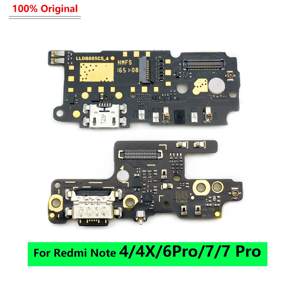 5PCS 100% Original For Xiaomi Redmi Note 4 4X 5 6 7 8T 9 9S Pro USB Charging Dock Port Plug Socket Charge Connector Board Flex