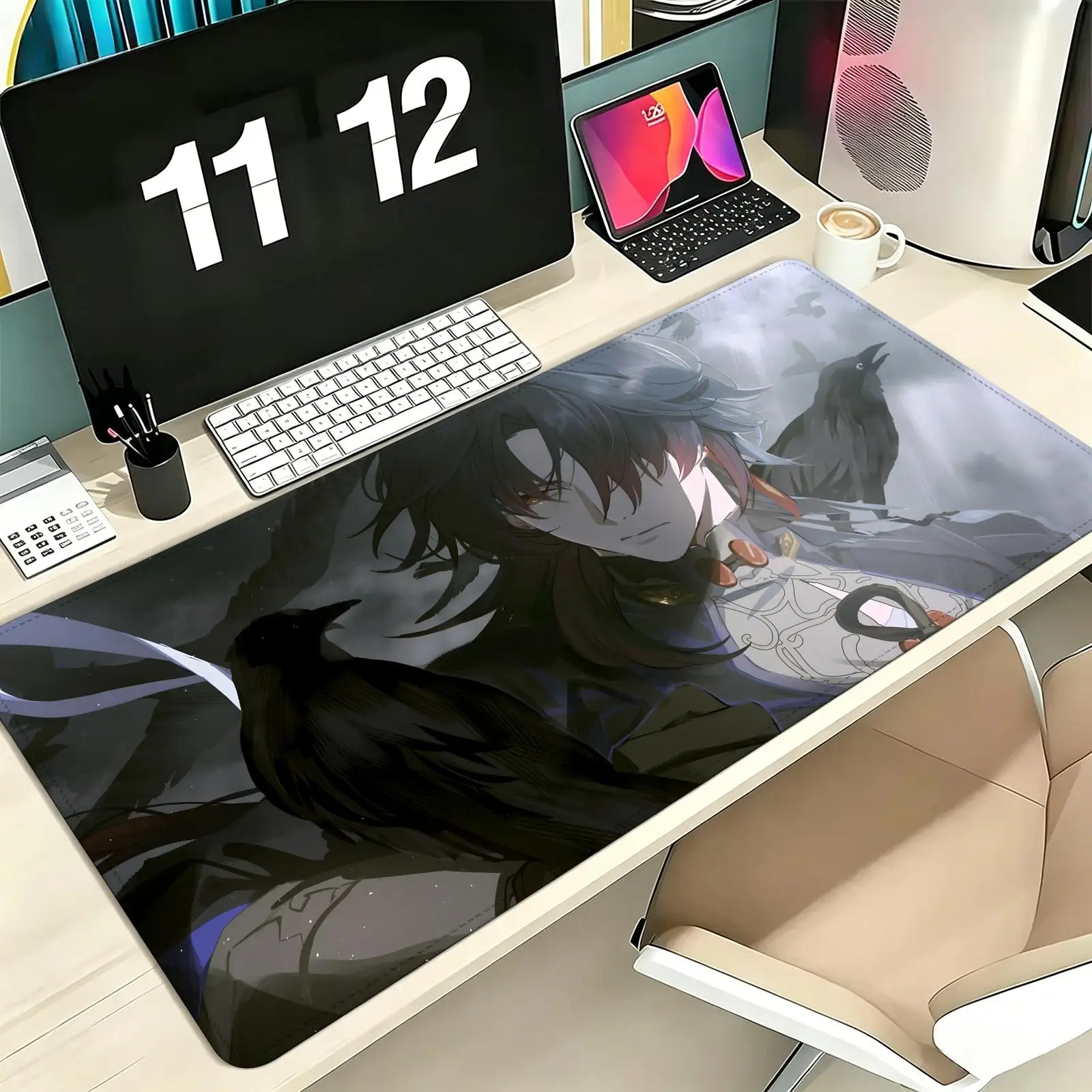 Pro E-Sports XXL Gaming Mousepad Extra Large Non-Slip Stitched Edge Keyboard Laptop Desk Mat For PC Gamer Honkai Star Rail Blade