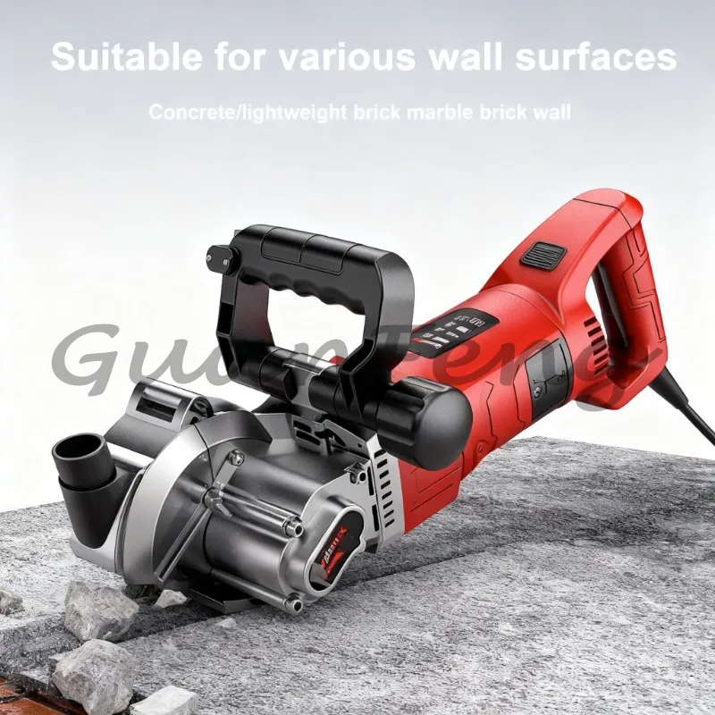 45Mm cutting depth dust-free electric wall slotting machine aiming at steel concrete