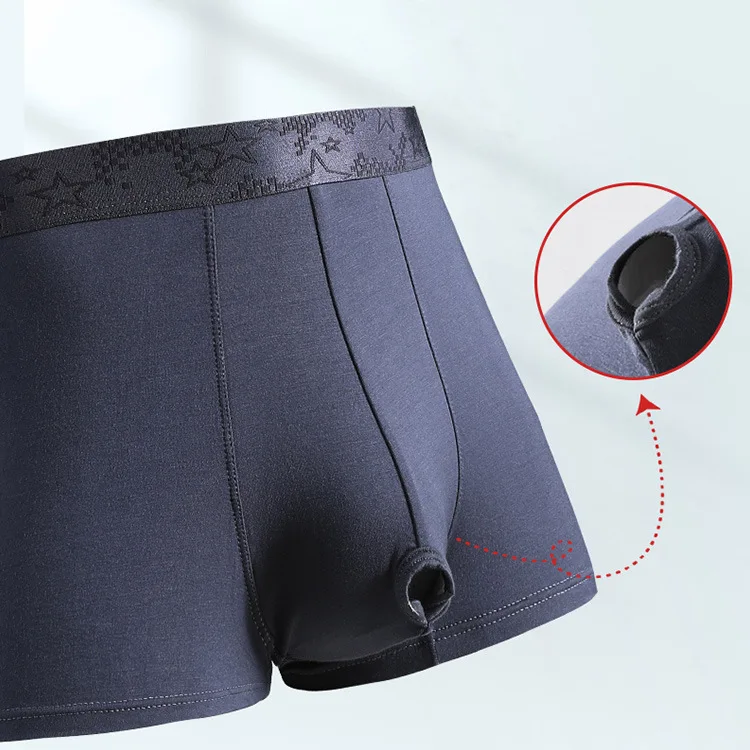 Celana Boxer Pria, Celana Pemisah Kulit, Celana Boxer Pria Anti Tembus Pandang, Celana Pendek, Penyangga Skrotum, Nyaman