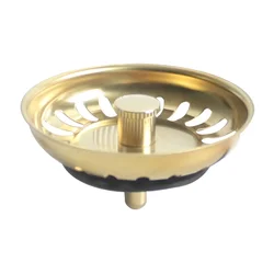 Golden Color Strainer Filters For Kitchen Sink Accessory Drain Plugs 79.3MM,