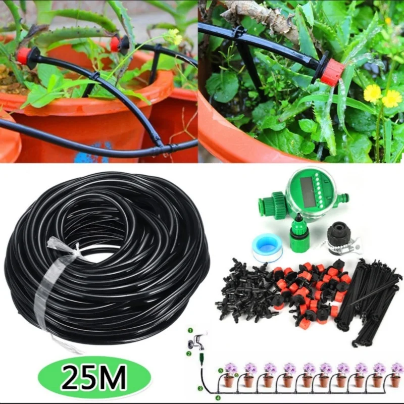 

25M DIY Garden Micro Drip Irrigation System Hose Kits Plant Flower Watering Sprinkler for Garden Courtyard Watering Device Tool