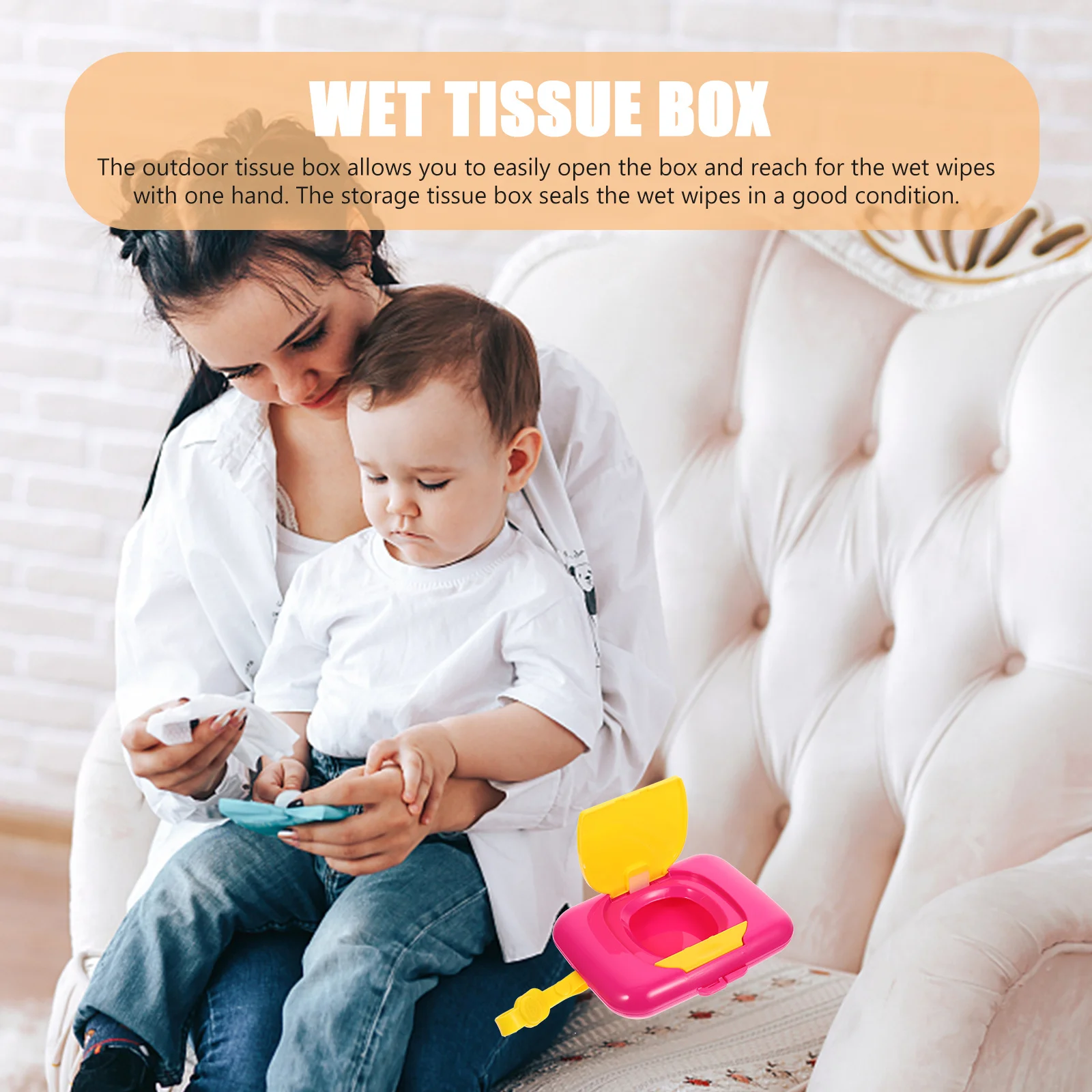 Portable Tissue Box Durable Wet Wipe Container Hanging Design Travel Wipe Dispenser Infant Wipes Storage Organizer