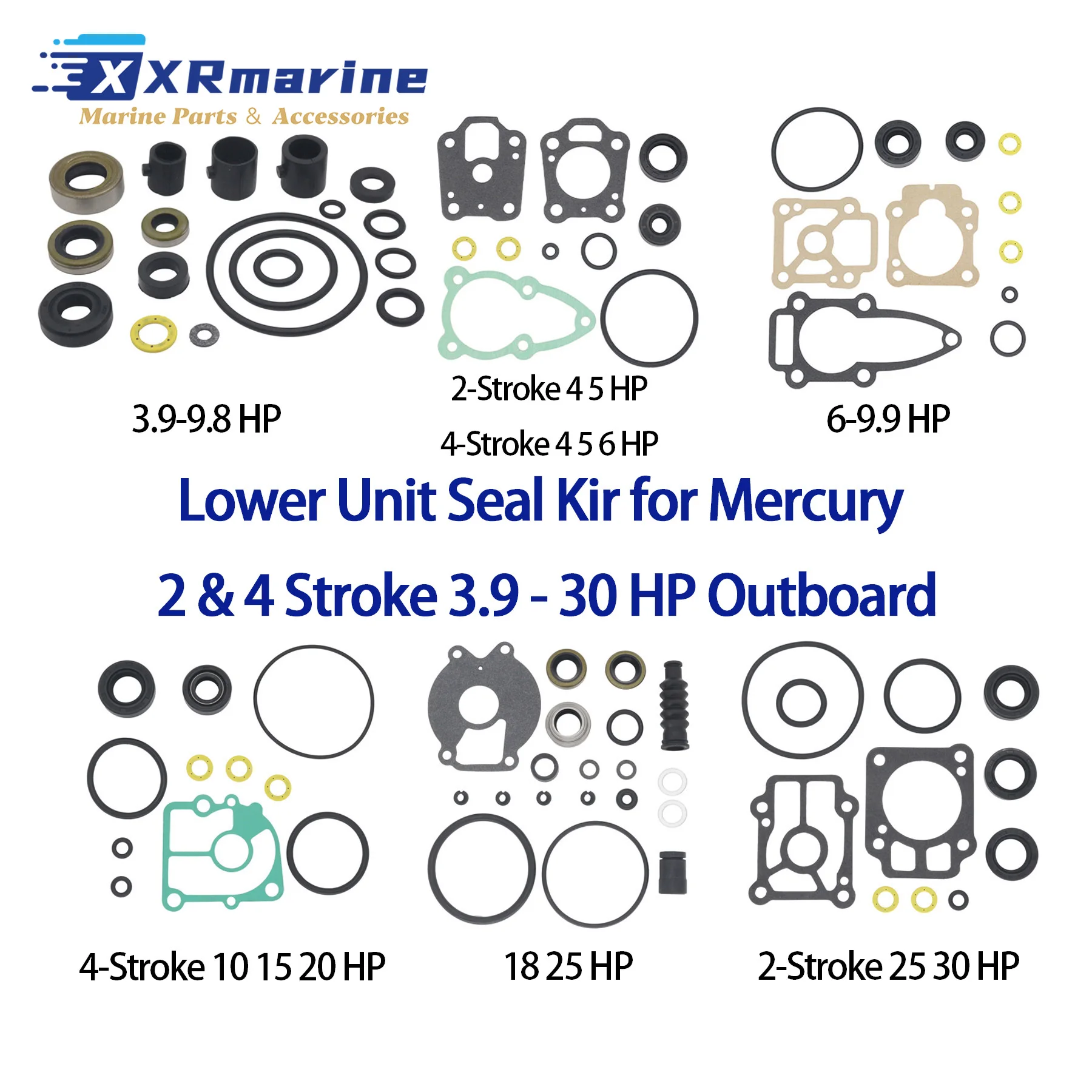 

Lower Unit Gearcase Seal Kit Compatible with Mercury Mariner 2 4 Stroke 3.9 To 30 HP Outboard Engines 77066A1 95220A2 8M0082883