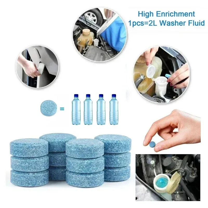 2/50pcs Car Windscreen Cleaner Effervescent Tablet  Window Windshield Solid Cleaning Car Glass Wiper Washing Tablets Dust Remove view 3
