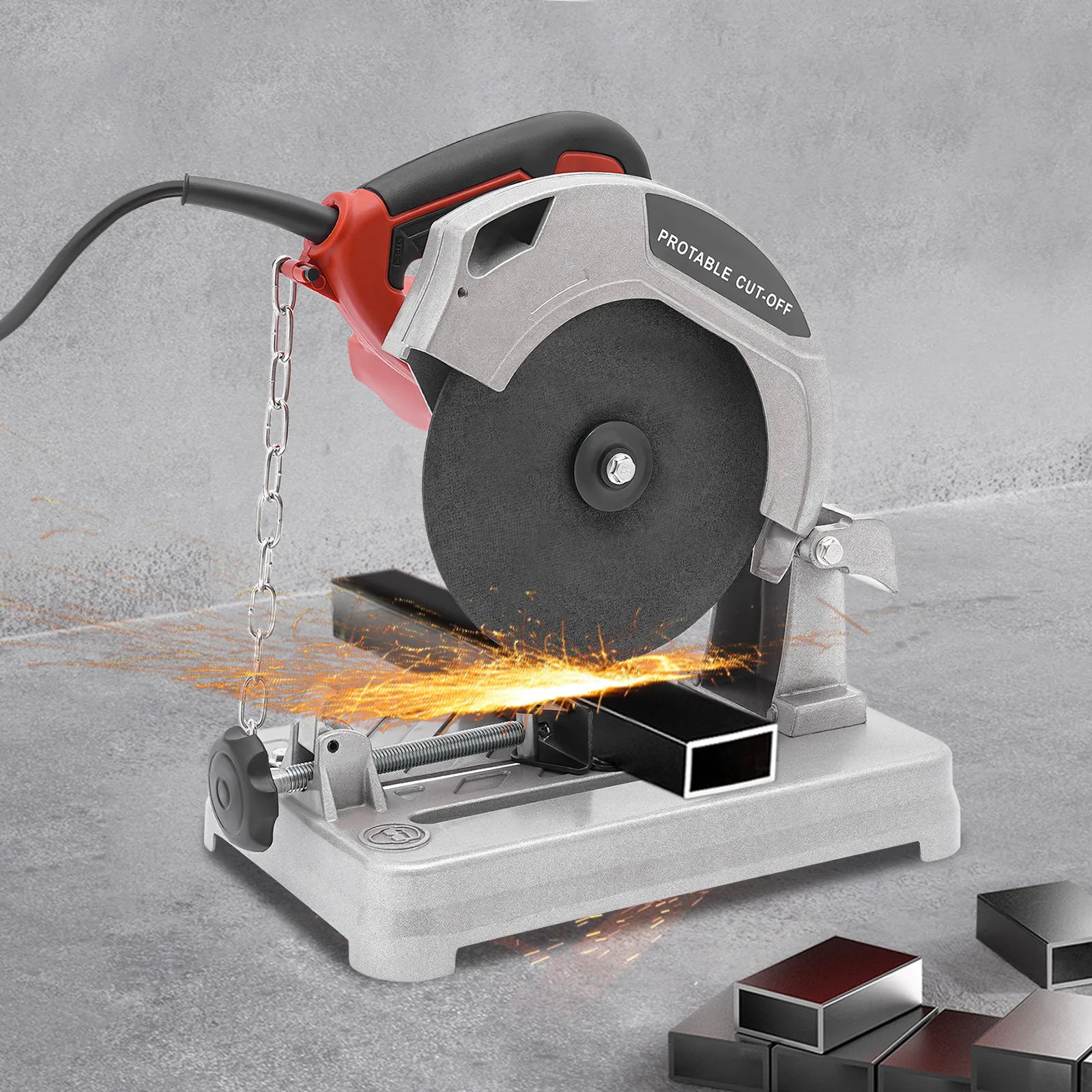 1200 W 5200 U/min 7-Zoll-Profilschneidemaschine mit mehreren Attributen, verstellbar zum Schneiden von Holz, Stahl, Wand, Boden und Metalloberflächen – Detail 12