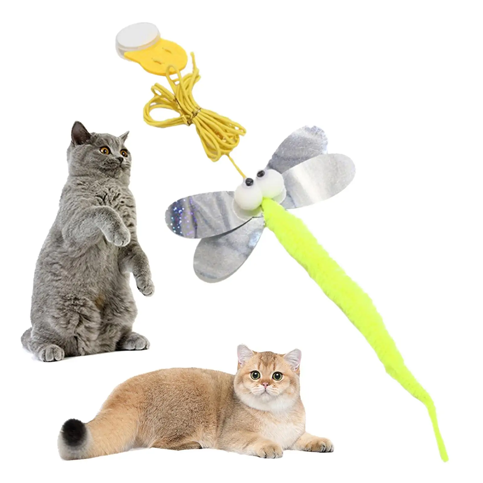 屋内遊び用インタラクティブ猫じゃらしおもちゃセット - 魅惑の蝶