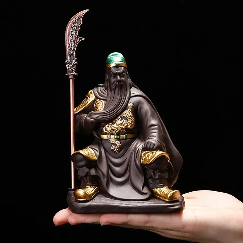 

2025 Zisha Zhaocai Town House Guan Gong Ornaments Buddha Cross Knife Wu God of Wealth Creative Tea Play Zen Decorations