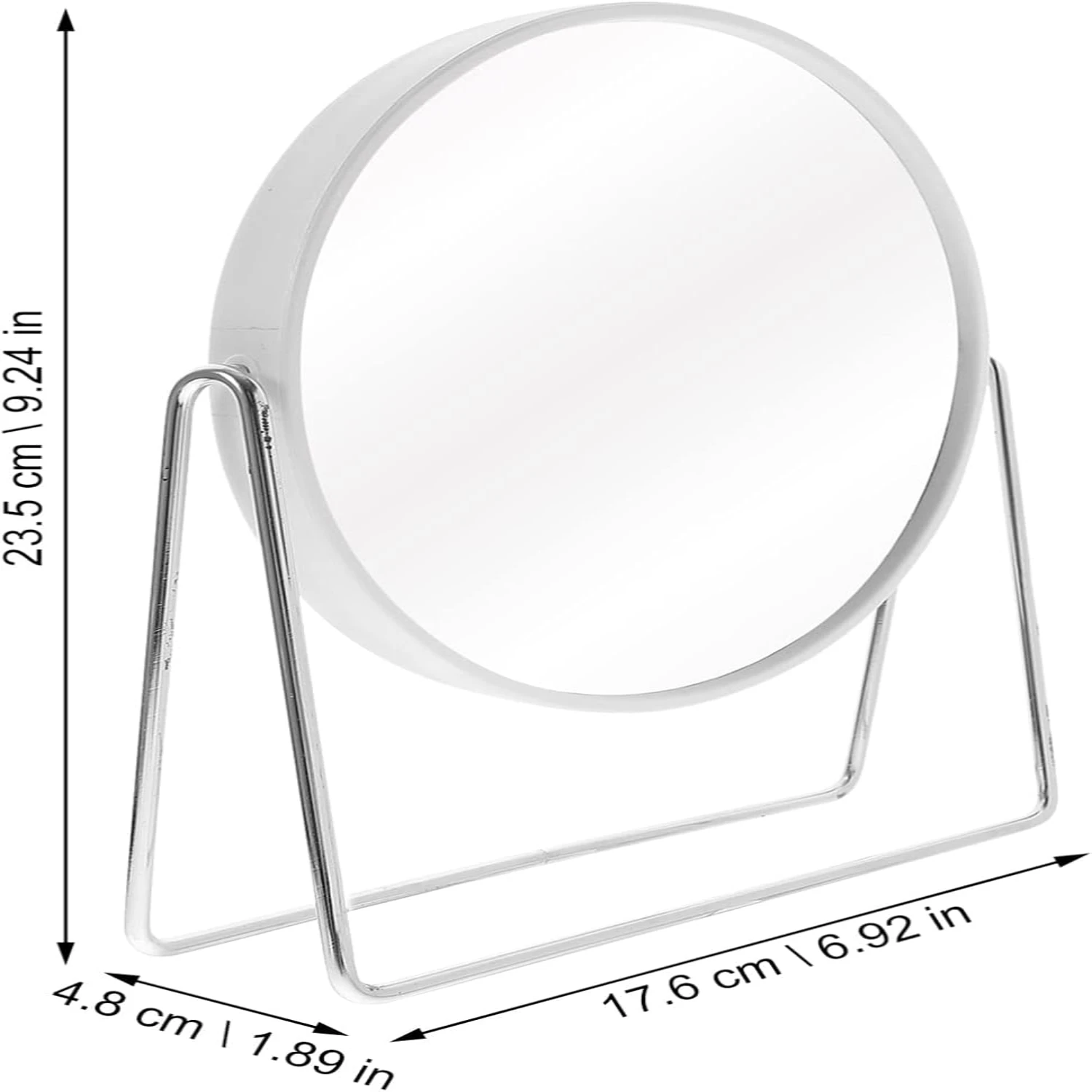 Round  Round  Heart Shaped   Tabletop Mirrors Double Side  for Indoor Makeup Desktop Cosmetic White Round   Stand Portable Desk