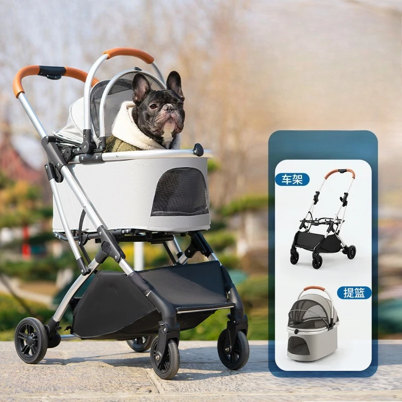 Medium-sized dog pet cart cat dog lightweight foldable go out trolley walk cat walk cat walk dog special car
