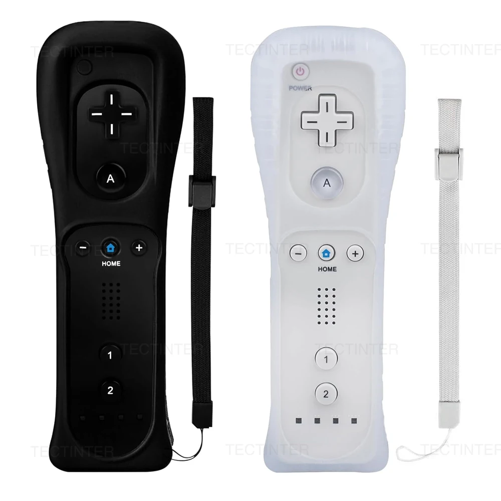 2 in 1 Wireless Bluetooth Remote Controller For Wii Wii U Controle Optional Motion Plus Gamepad Nunchuck Set With Silicone Case