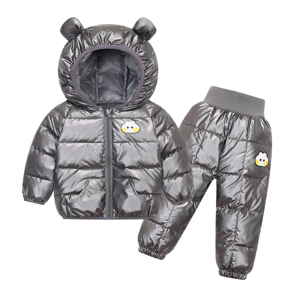 

Children Warm Winter Boys Clothes Set Down Jacket Hooded Coat+Pants Kids Snowsuit Thicken Costume 1 2 3 4 5 Years