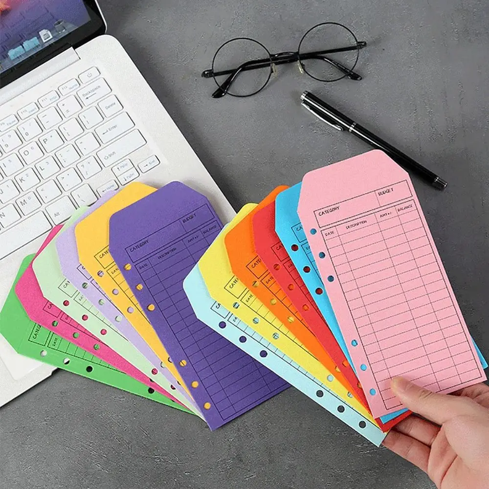 12PCS/Set Loose-Leaf Paper Budget Envelope Envelopes Pockets Color Cash Envelope Multifunctional Tracking Budget Planner