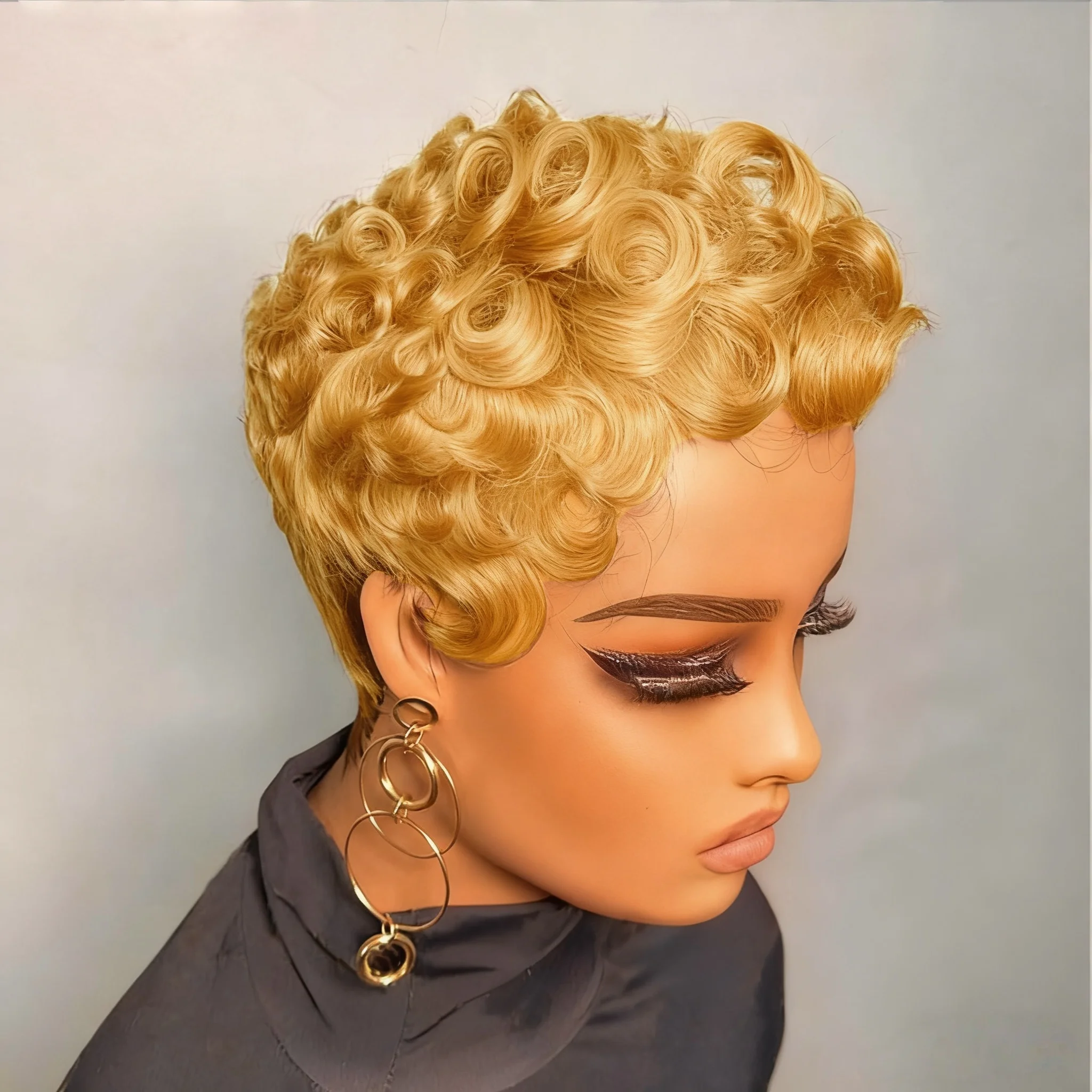 Short Curly Pixie C…