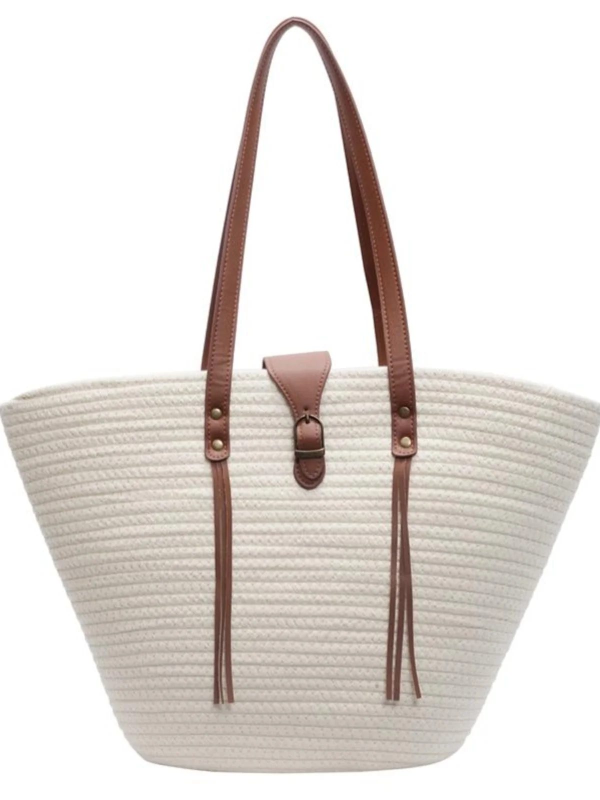 Casual Beach Vaion Grote Capaci St Geweven Oulder Tote Bag Briti Sle Zacht handvat Polyester Jeugd Vrije tijd
