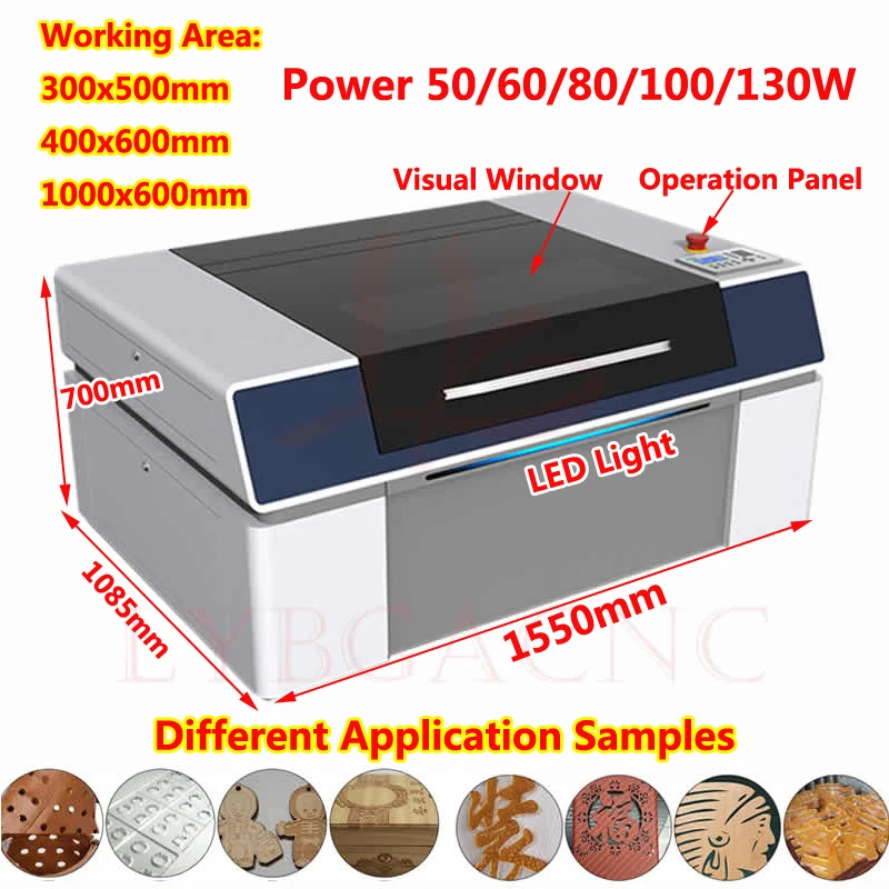 1060 6040 3050 CO2 Laser Engraving Machine 130W 100W 80W 60W 50W RUIDA Offline Working System Wood Cutting Carving Engraver Kit