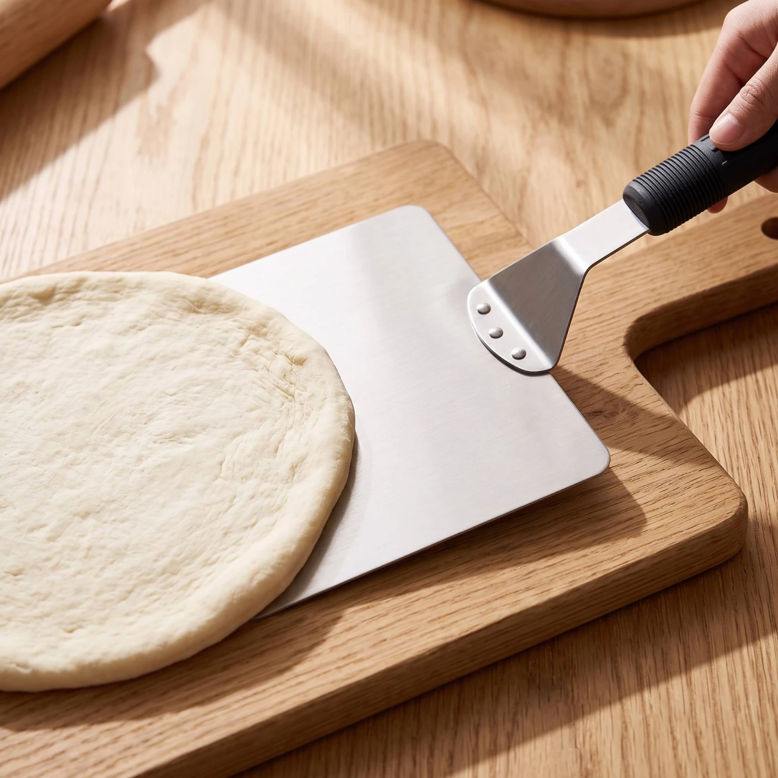Pizza Peel Stainless Steel Pizza Paddle Professional Paddle Spatula Square Baking Tool Long-Lasting for Home Bakers, Kitchen