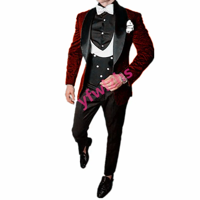 

Customized One Button Men's Suit Jacket Blazers Halloween Costume Elegant For Luxury Man Suit's For Wedding Three Piece Se 2113