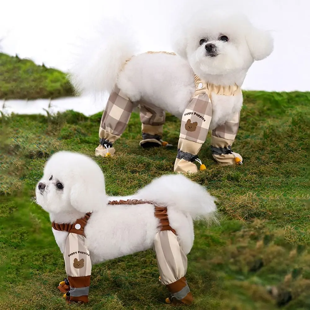 

Reflective Stripe Pet Strolling Going Out Pants Full Leg Protection Dust-proof Dog Four-Legged Pants Anti-Slip Waterproof