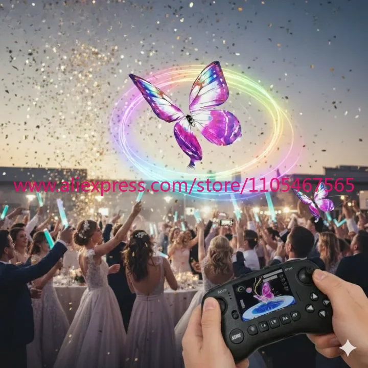 LED butterfly drone, rechargeable, suitable for weddings, parties and stage performances