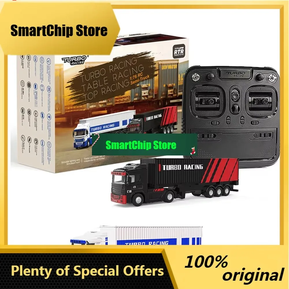 SmCpTubro Racing 1:76 C50 10CH Detachable Attachable Remote Control Trailer Simulation Lights Horn Full Scale RC Trailer Model