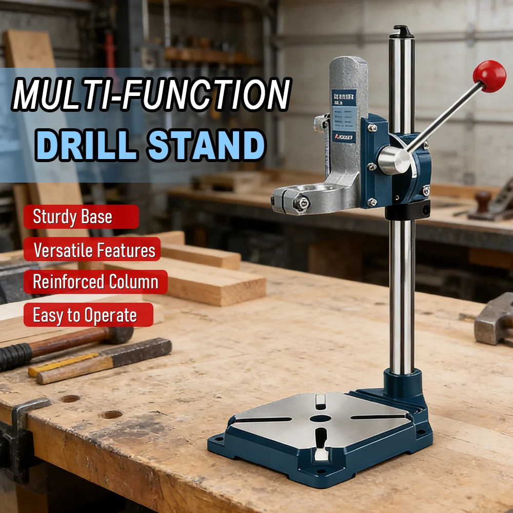 

Adjustable Drill Press Stand Universal Drill Stand for Electric Hand Drill, DIY Drilling & Grinding Drill Holder with Base