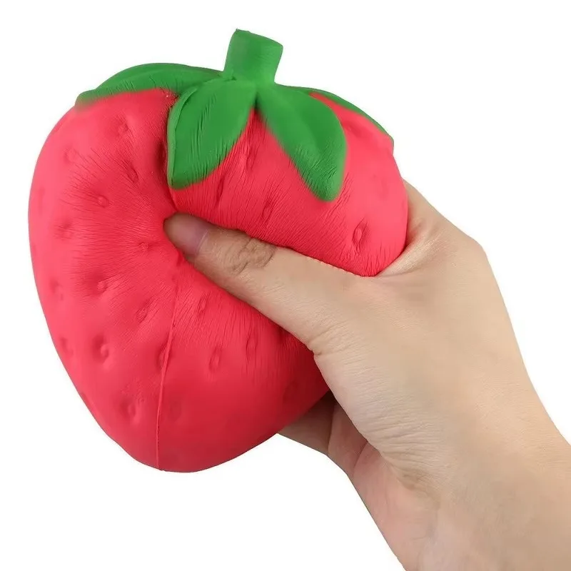 Extra Large Giant Strawberry Squishy Fidget Toy Slow Rising Shapeable Venting Ball Stress Relief Gift for Adults Friends