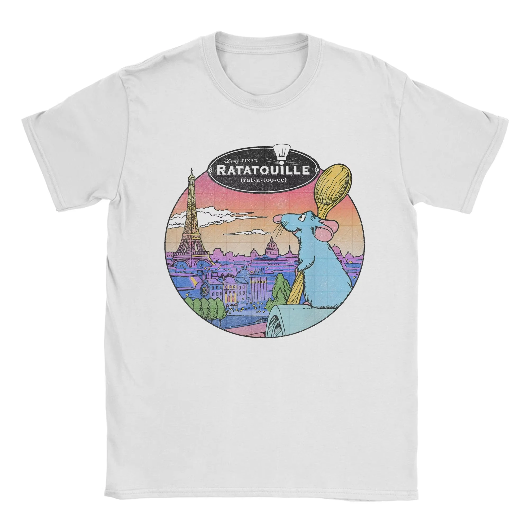 

2025 Autumn New Ratatouille Remy And Paris Logo Men's T Shirts France Chef Funny Short Sleeve Crewneck T-Shirts Pure Cotton