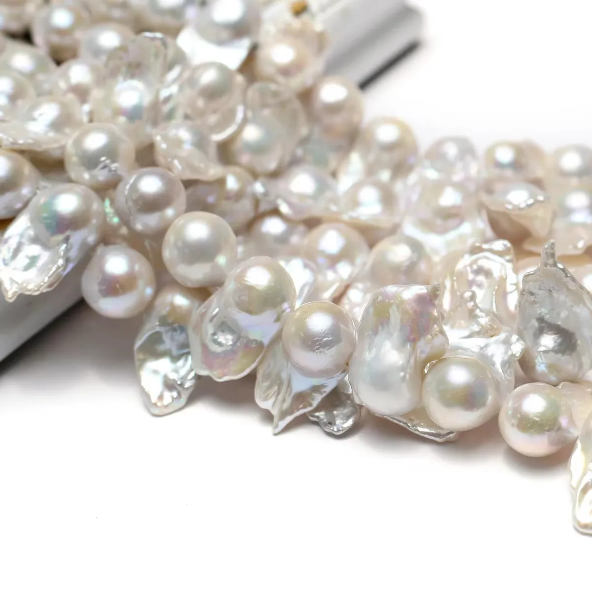 

6A Baroque Natural Freshwater Fishtail White Pearl Bead Jewelry MakeDIY Necklace Bracelet Accessories 15-23mm