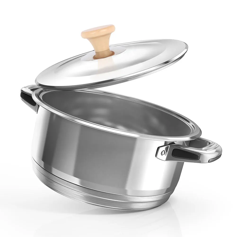 

2 Pcs Pot Lid Knobs Compact Stainless Steel Portable Universal Replaceable Household Pan Kitchen Wooden Cookware Heat
