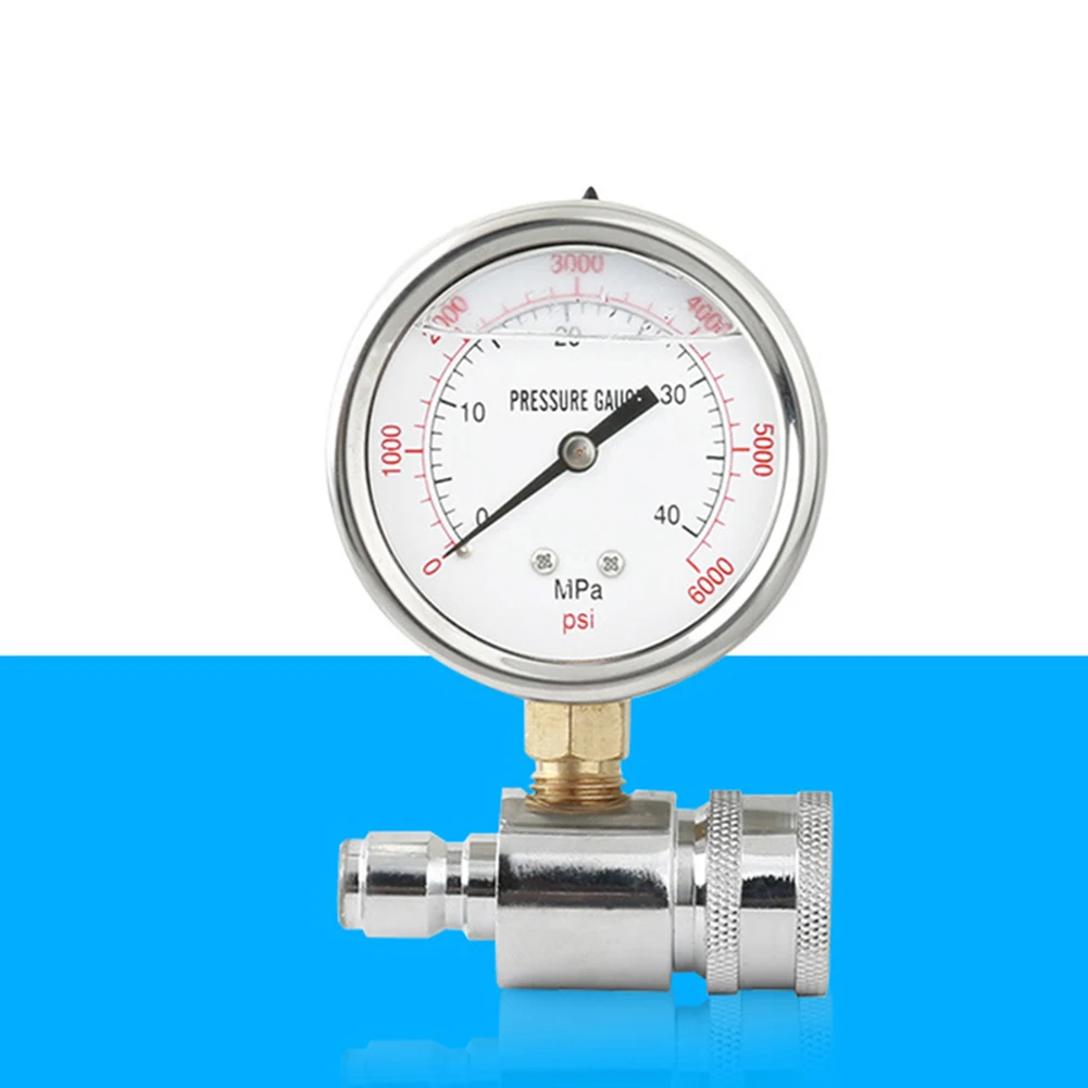 6000 Gauge Pressure Gauge Pressure Car Class 2.5 Accuracy Connect Copper PSI Resistance Vibration Washer Gauge
