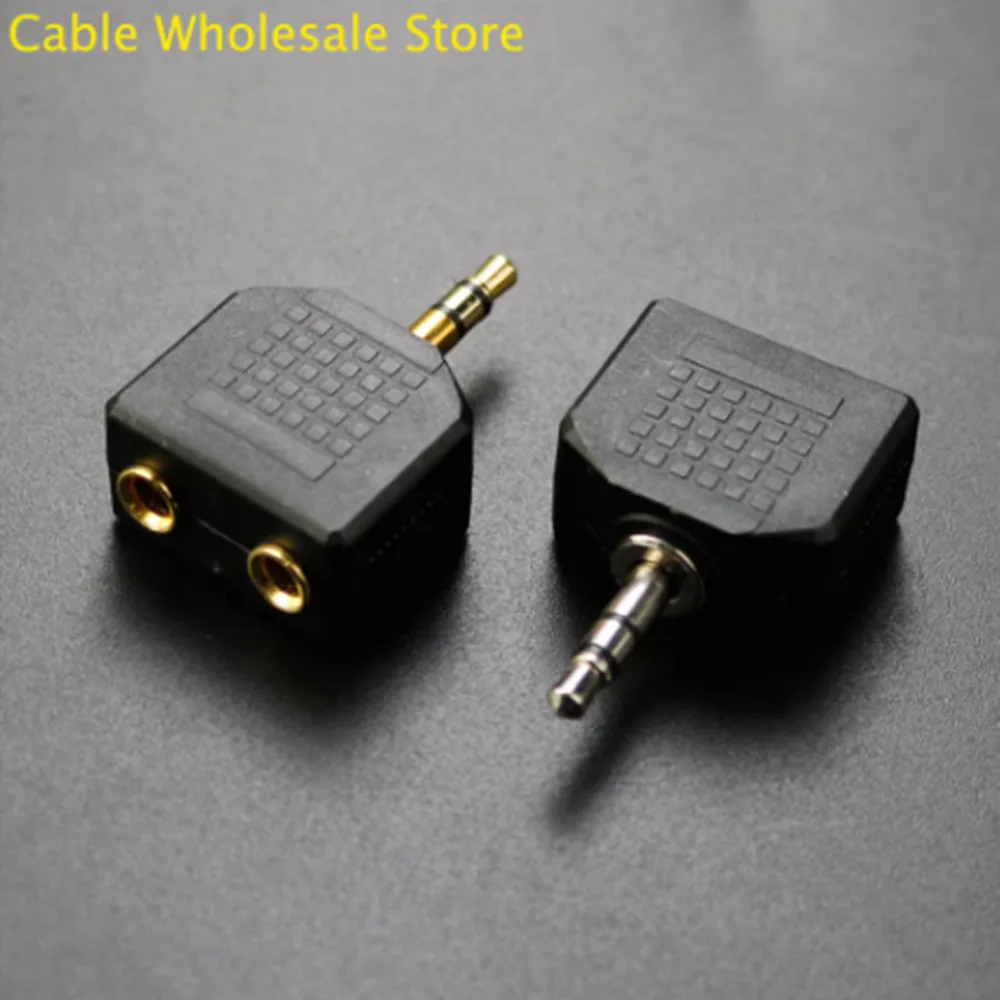 1/4 "mono/audio estéreo 3.5mm macho para dois fêmea jack plug adaptador duplo jack fone de ouvido microfone y divisor conversor adaptador