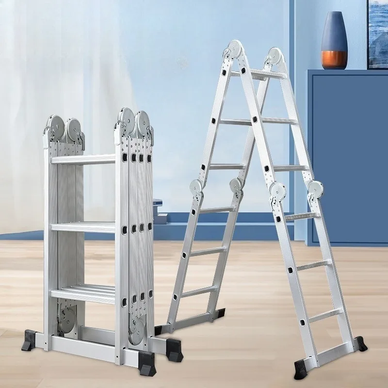 

Aluminum Alloy Fold Ladder Thickened Multifunctional Telescopic Ladder Large Load-bearing Capacity Home Renovation Step Tool