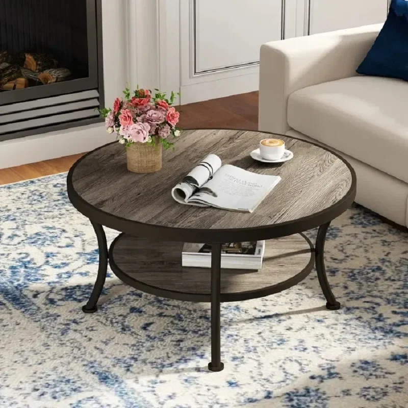 for Factory Hot Selling Customizable Double Layer Wooden Coffee Table for Living Room Beverage Table