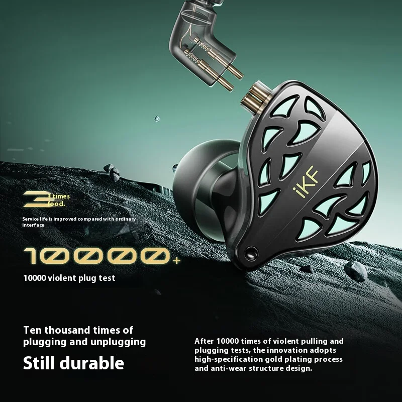 IKF Rite Of Night In Ear HiFi سماعة DLC الحفر المزدوج المواد الكرة العلوي الحجاب الحاجز سماعات الألعاب مع كابل قابل للفصل مخصص