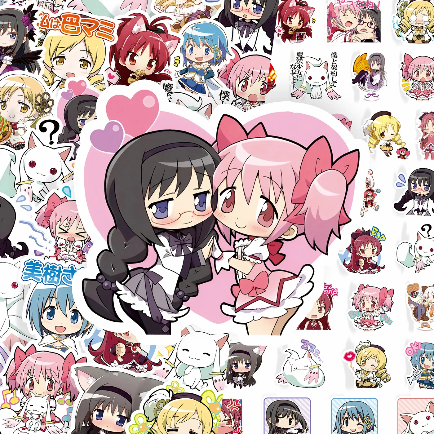 100 Pcs Puella Magi Madoka Magica Anime Stickers Cute Characters for Notebook Laptop Decorative Stationery