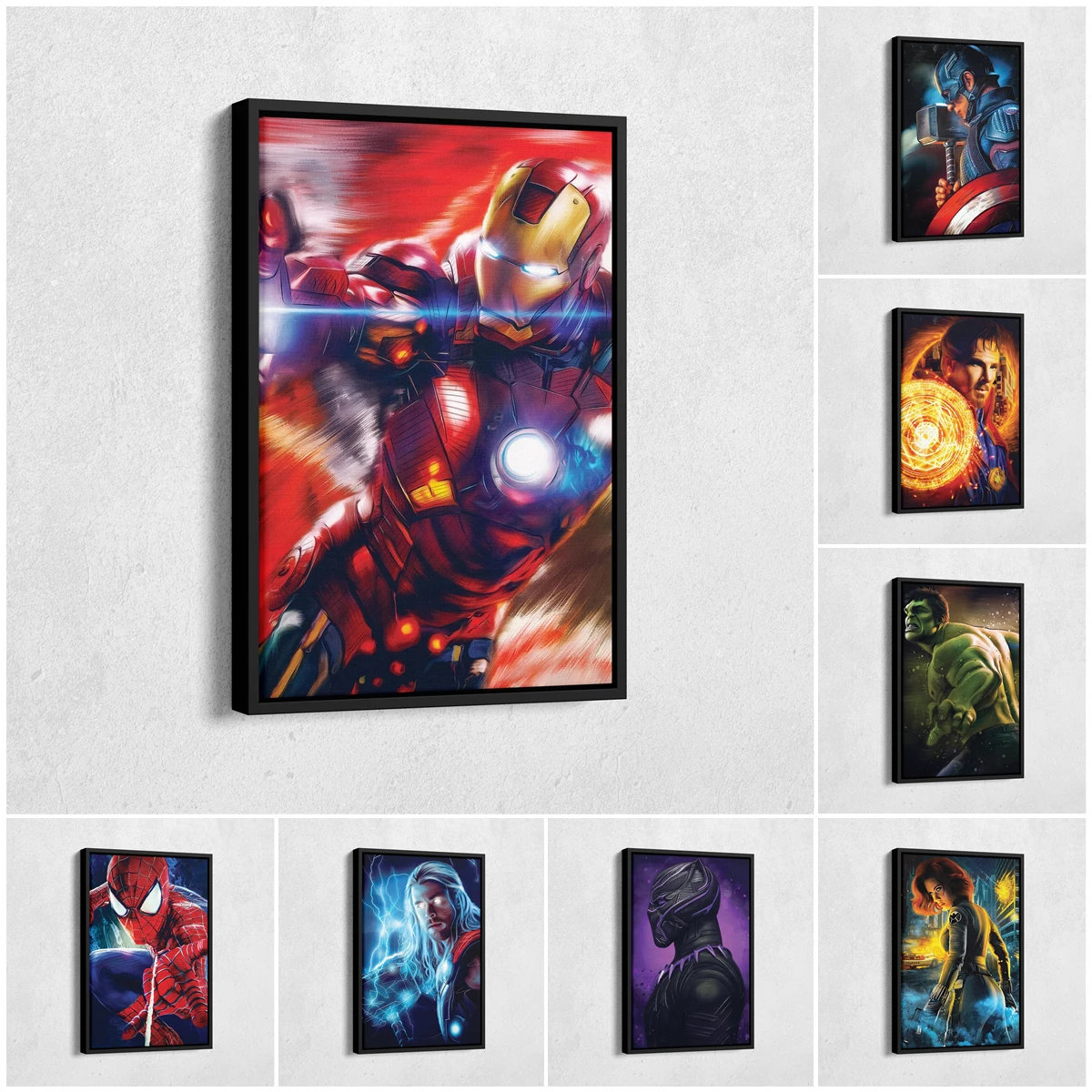 Disney Marvel Movies Character Pictures Hulk Spiderman Modern Art Home Wall Decor Room Living Quality Canvas Painting Posters