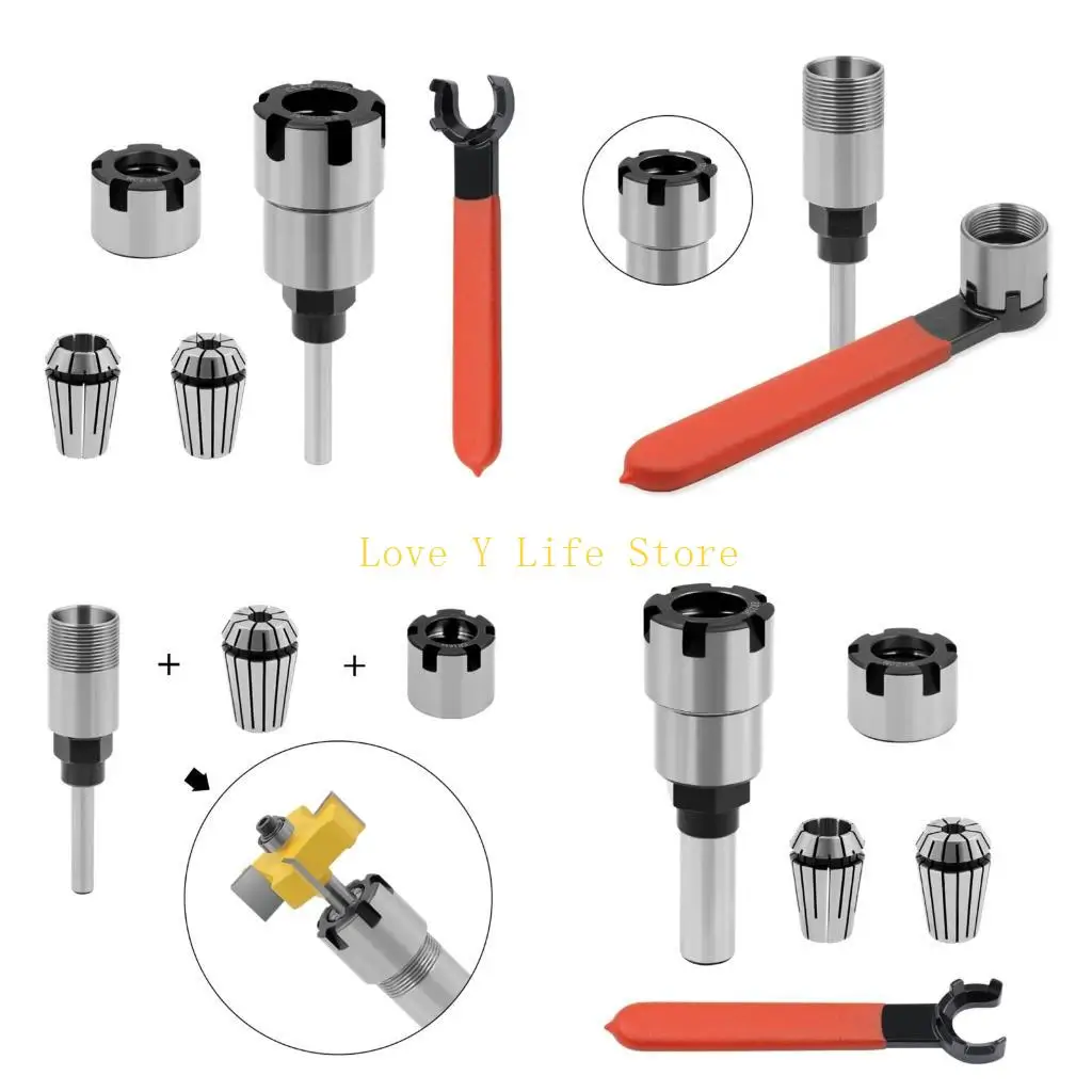 

L74C 1/4-дюймовый фрезерный станок с хвостовиком, цанговый удлинитель, держатель патрона, удлинитель адаптера, фреза с дюйма