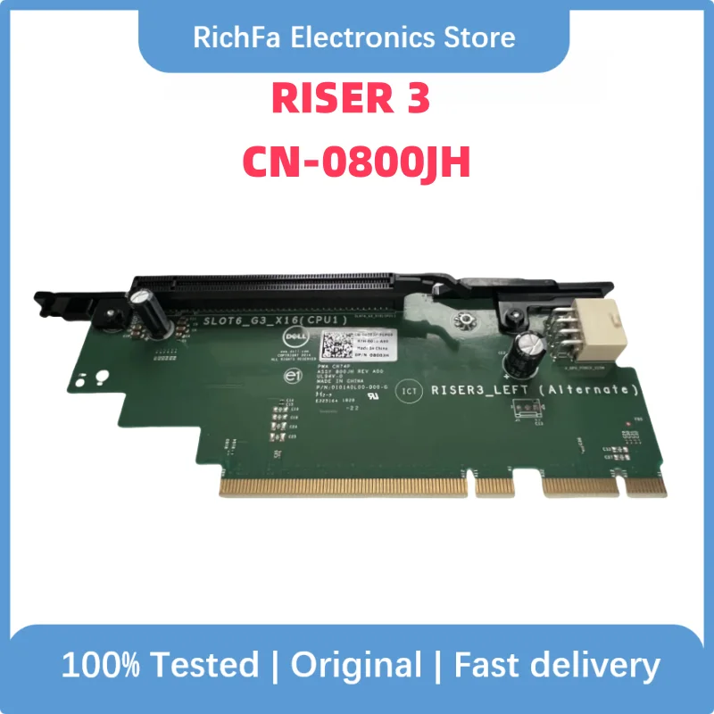 الأصلي لـ Dell RISER 3 0800JH 800JH 3.5 "12 Bay Expansion Riser Card R730 R730XD Server 100% تم اختباره سريعًا