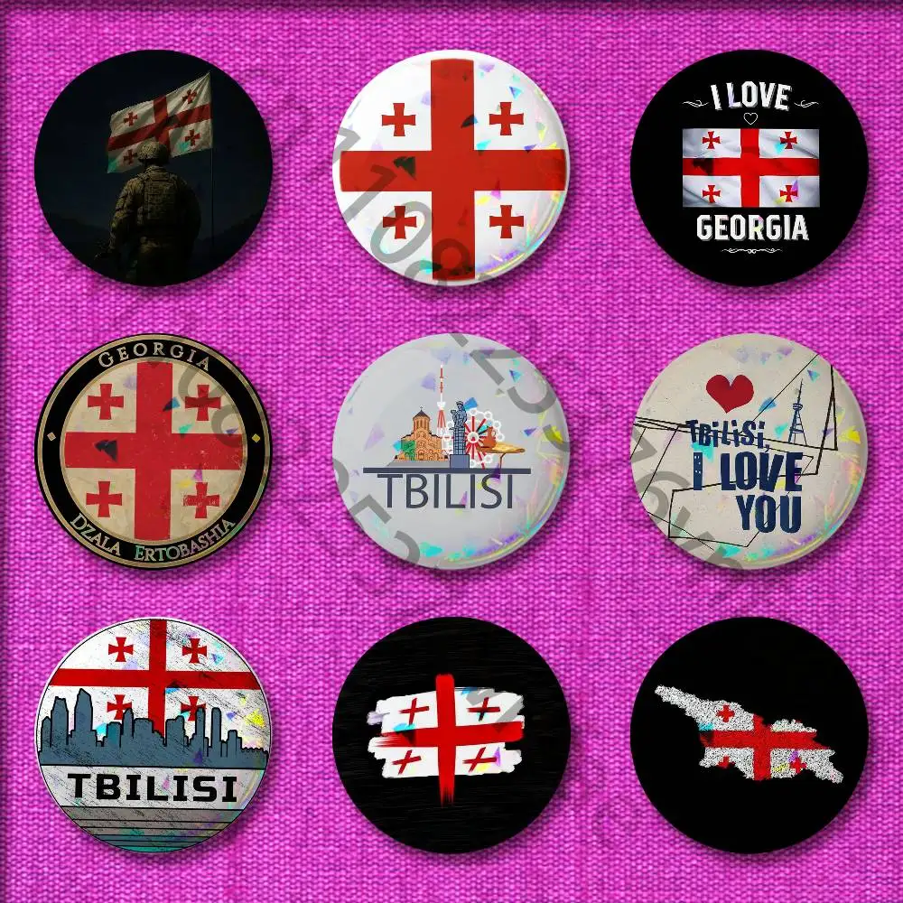

Georgia Tbilisi Passport Flag Map Badge For 58mm 32mm 44mm 25mm 75mm Round Pin Brooch Insignia Cover Cosplay
