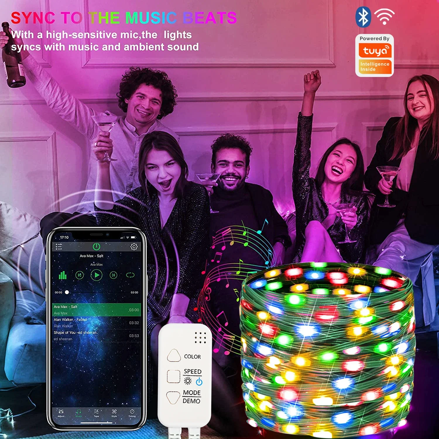 Smart Light String Graffiti Point Control Symphony Light String 5V USB WIFI BT APP Weihnachtsdekoration