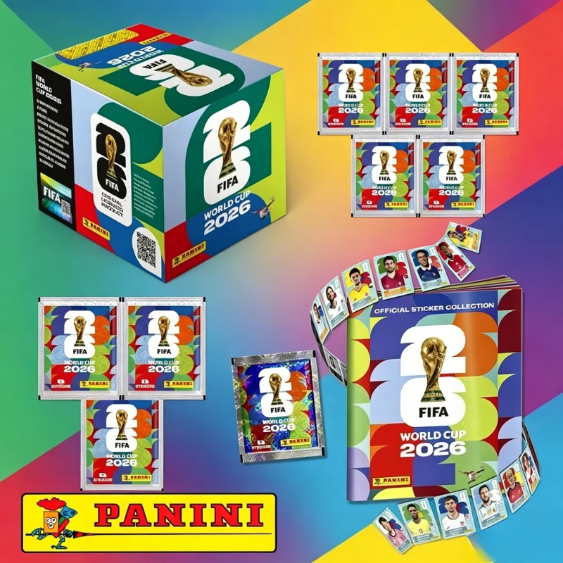 2026 Panini Official FIFA World Cup Sticker Box Messi Mbappé Haaland Yamal Star Collectible Stickers for World Cup Fans Gift