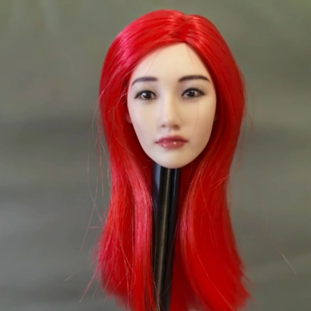

1/6 Red hair Asia South Korea Expression Head Sculpt Asia Star Fit 12'' Tbleague Phicen Action Figure Bod